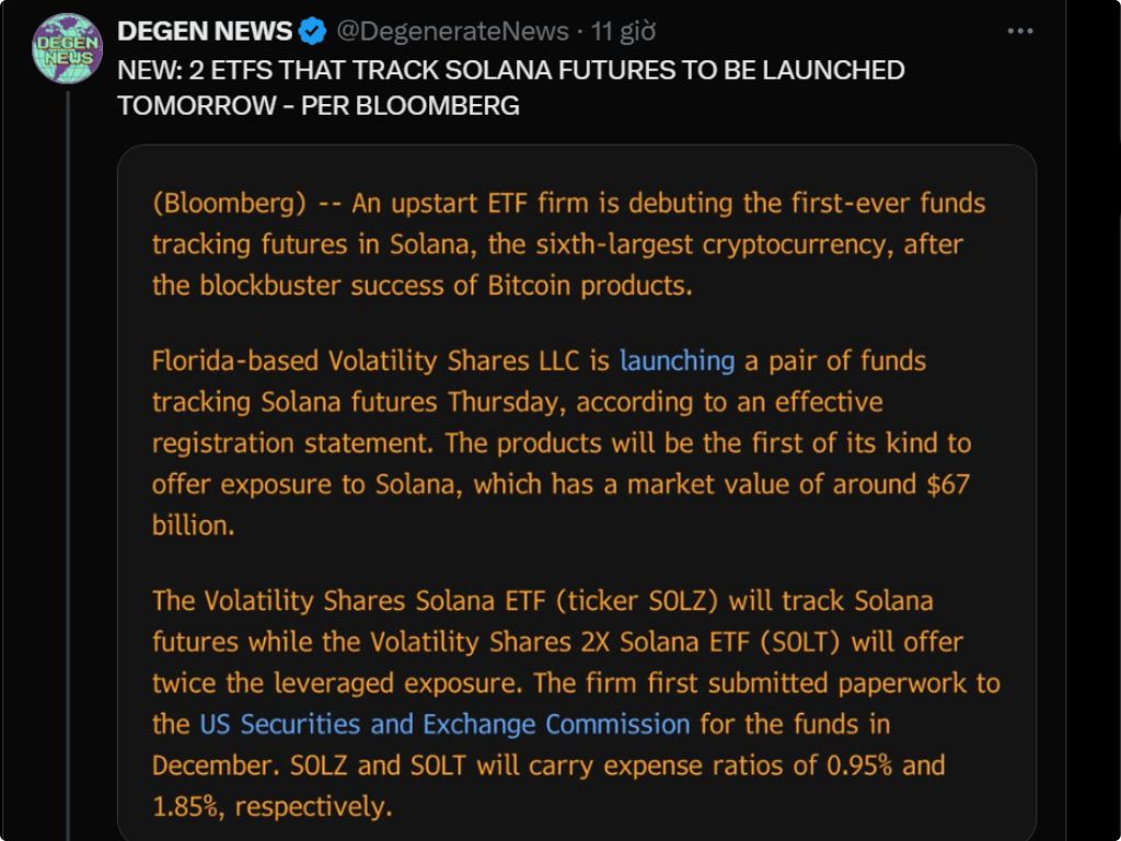 Solana Futures ETF ra mắt - Quỹ ETF Futures đầu tiên của Solana tại Mỹ 2 Solana Futures ETF