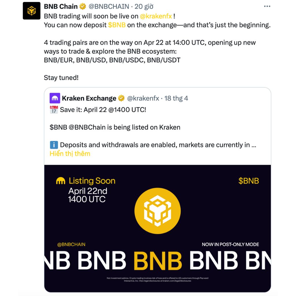 Daily Recap - 19/04/2025: $BANK đạt mức $24M, $DUCKY tăng trưởng 11000% 2 Recap: Kraken niêm yết BNB