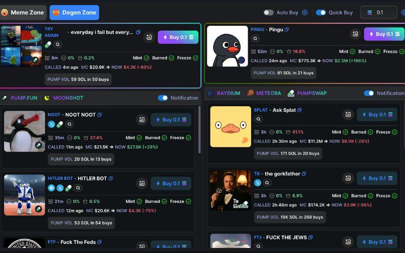 Cách lọc Coin với MevX: Bí quyết săn Meme Coin tiềm năng 3 Degen Zone (MevX)