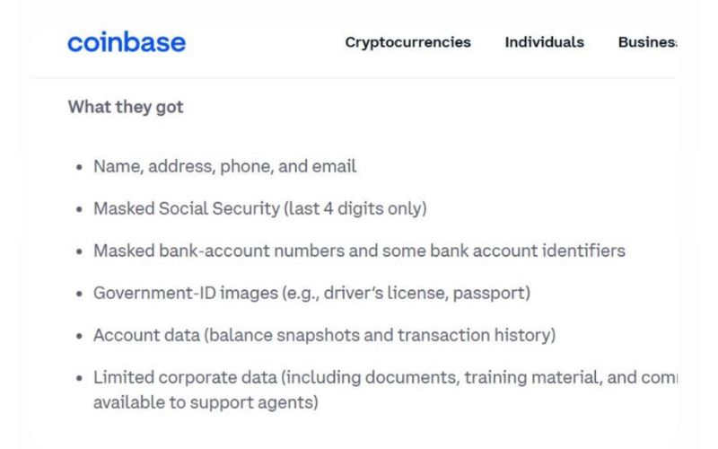 Coinbase bị tấn công: CEO Brian Armstrong treo thưởng $20M truy lùng thủ phạm 2 Dữ liệu bì rò rĩ